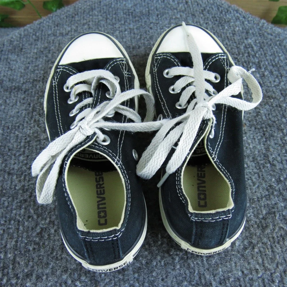 Converse Unisex Sneaker Low Top Sz T 12 Medium Black Fabric‎ Lace Up